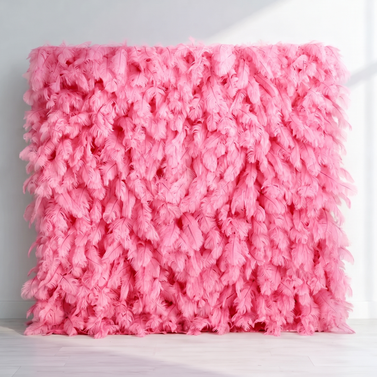 Pink Feather Backdrop Wall, another view