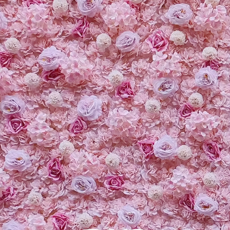 Pink Rose & Chrysanthemum Flower Backdrop Wall