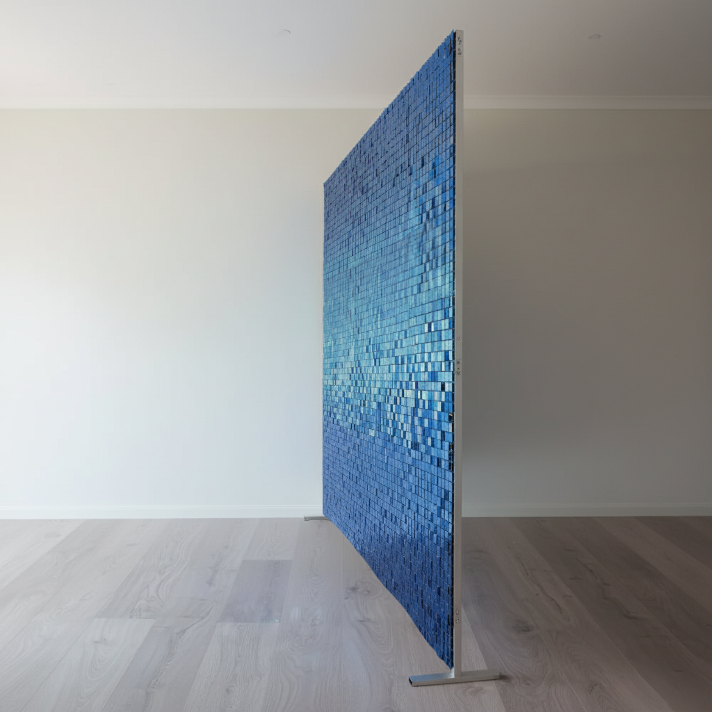 Blue Sequin Shimmer Wall