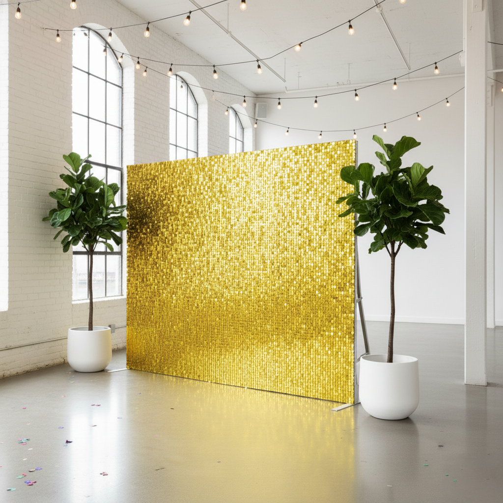 Gold Sequin Shimmer Wall
