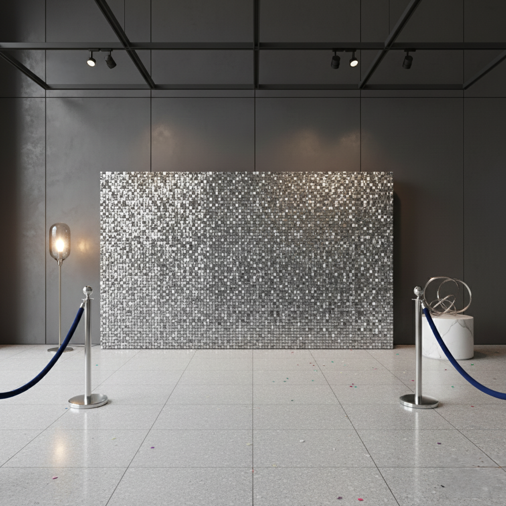 Silver Sequin Shimmer Wall