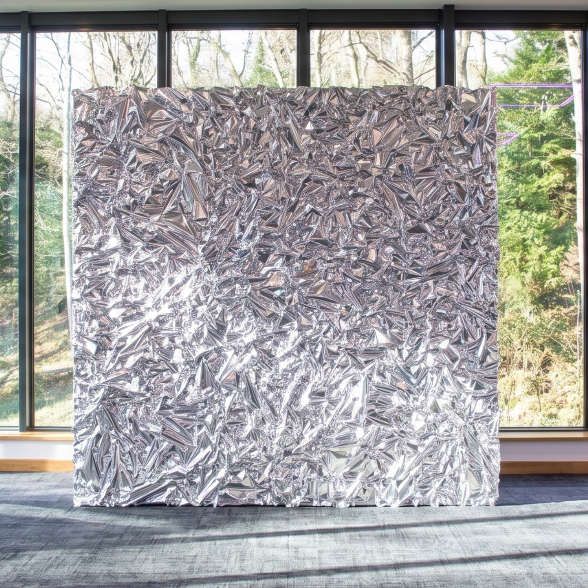 Silver Metallic Foil Shimmer Backdrop Wall