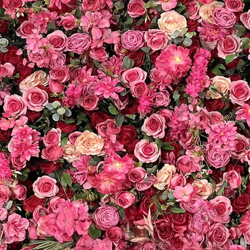 Mixed Pink & Red Flower Backdrop Wall
