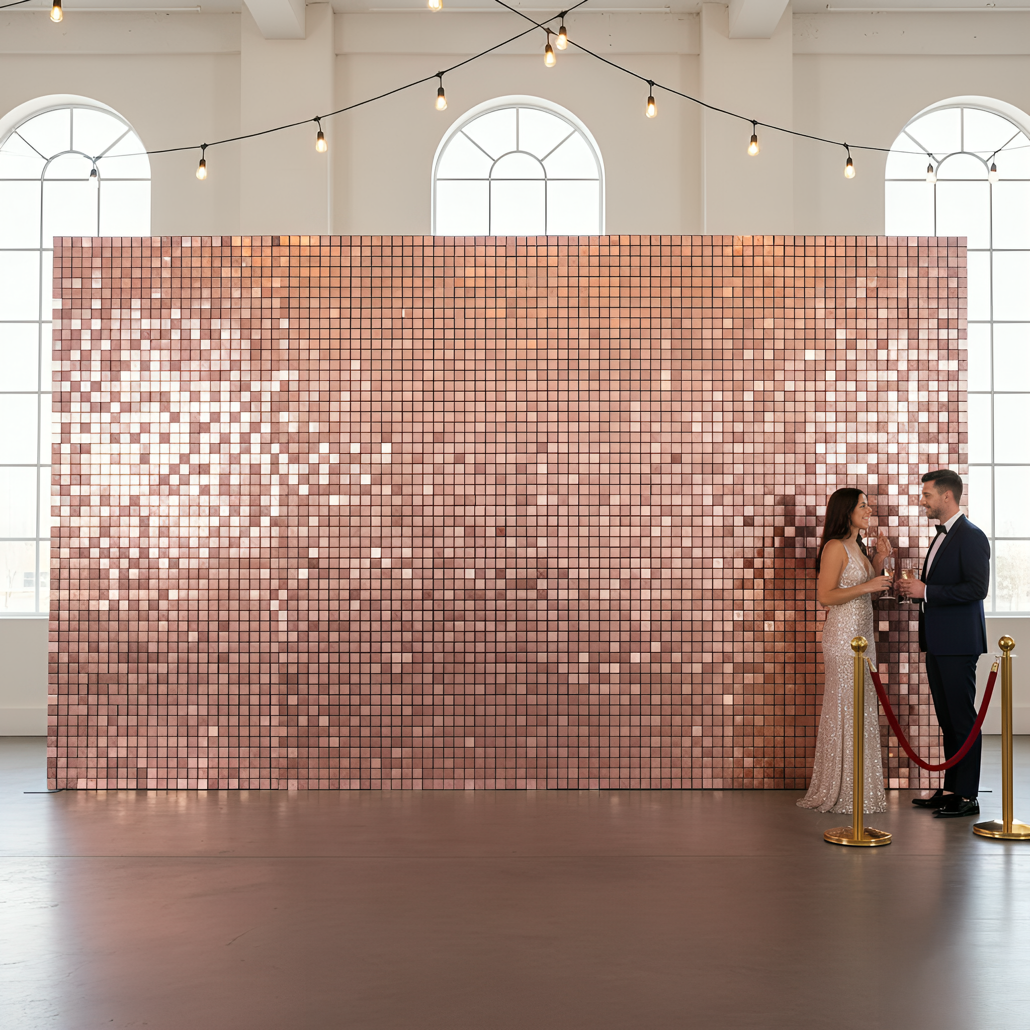 Rose Gold Sequin Shimmer Wall