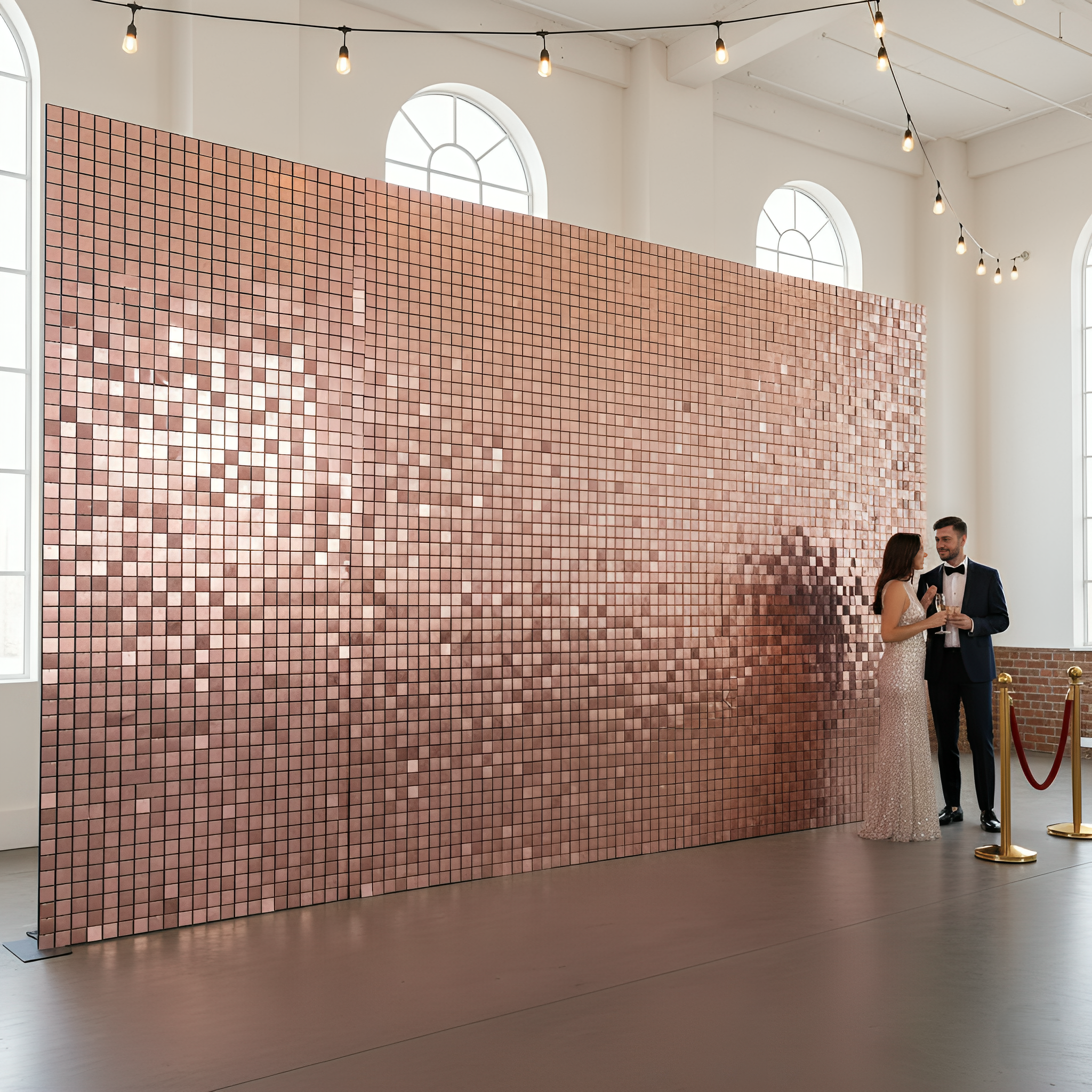 Rose Gold Sequin Shimmer Wall
