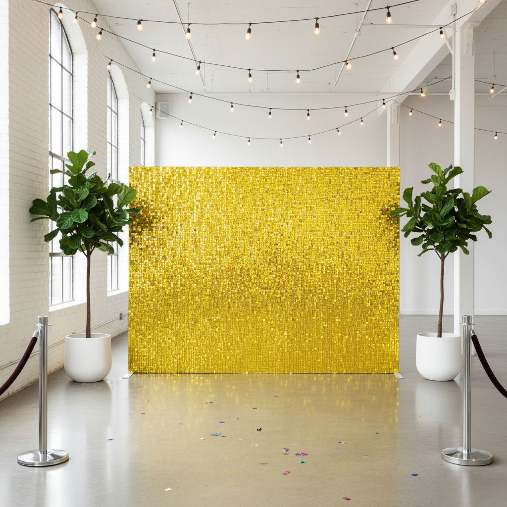 Gold Sequin Shimmer Wall