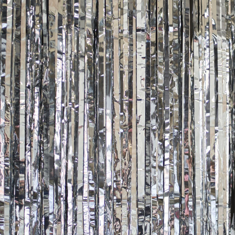 Silver Metallic Tinsel Shimmer Backdrop Wall